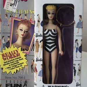 NEW 1995 Mattel Basic Fun Barbie Keychain Original 4 Inch. Sealed.